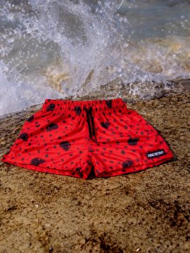 BAÑADOR BABY ''CALAVERAS Y TOPITOS" ROJO