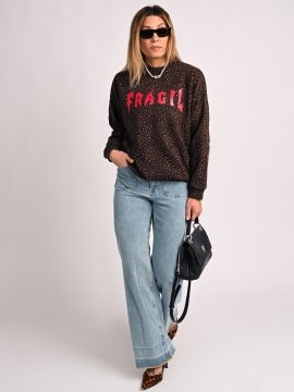 SUDADERA LEOPARDO "FRÁGIL"