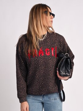 SUDADERA LEOPARDO "FRÁGIL"