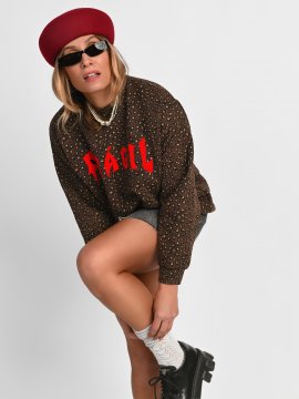SUDADERA LEOPARDO "FRÁGIL"