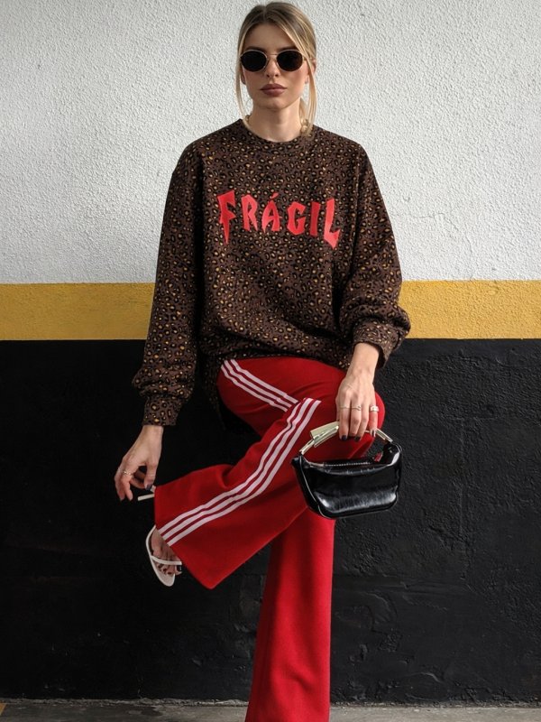 SUDADERA LEOPARDO "FRÁGIL"