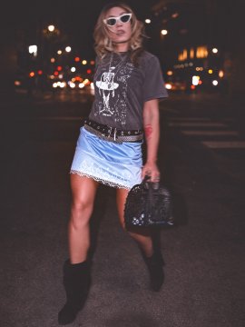 FALDA BLONDA "JANE" CELESTE