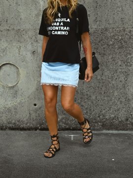 FALDA BLONDA "JANE" CELESTE