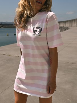 VESTIDO BORDADO "LA VIDA VUELA" ROSA