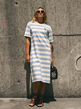 VESTIDO BORDADO "LA VIDA VUELA" AZUL