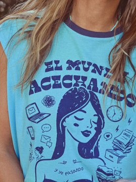 CAMI CHICA "ACECHANDO" AZUL