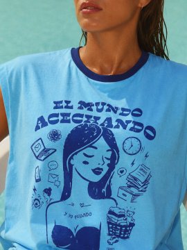CAMI CHICA "ACECHANDO" AZUL