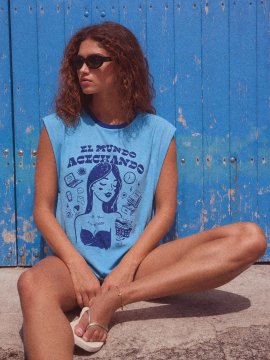 CAMI CHICA "ACECHANDO" AZUL